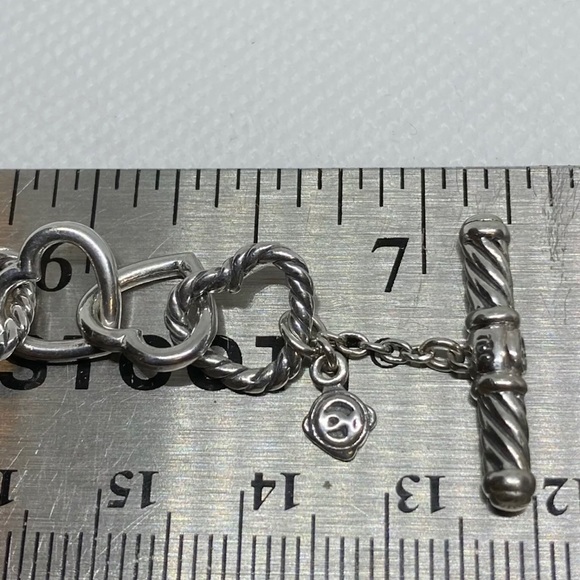 David Yurman Cable Hearts links Bracelets Sterling Silver and 18K Gold - Picture 5 of 7
